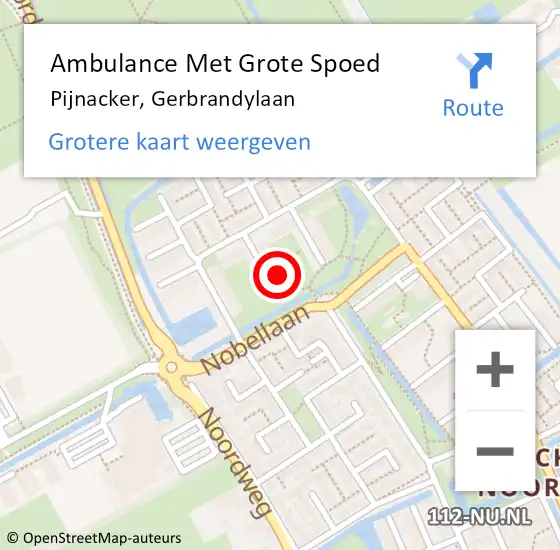 Locatie op kaart van de 112 melding: Ambulance Met Grote Spoed Naar Pijnacker, Gerbrandylaan op 23 juni 2023 02:34