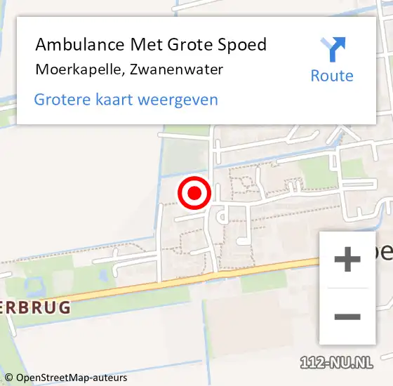 Locatie op kaart van de 112 melding: Ambulance Met Grote Spoed Naar Moerkapelle, Zwanenwater op 23 juni 2023 04:39