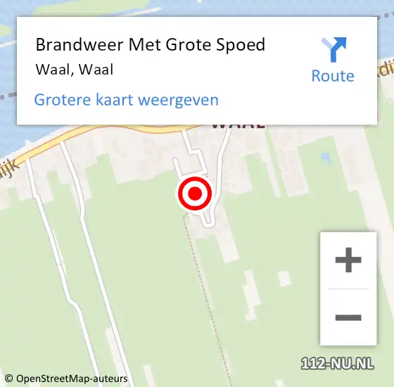 Locatie op kaart van de 112 melding: Brandweer Met Grote Spoed Naar Waal, Waal op 23 juni 2023 05:04