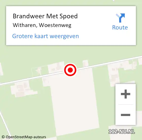 Locatie op kaart van de 112 melding: Brandweer Met Spoed Naar Witharen, Woestenweg op 23 juni 2023 08:06