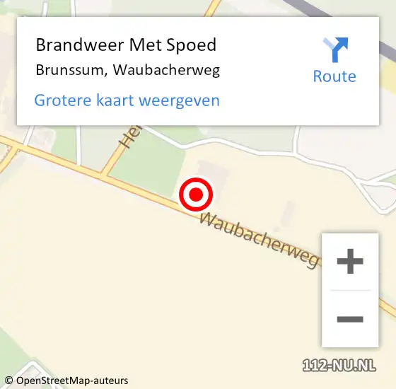 Locatie op kaart van de 112 melding: Brandweer Met Spoed Naar Brunssum, Waubacherweg op 23 juni 2023 08:39