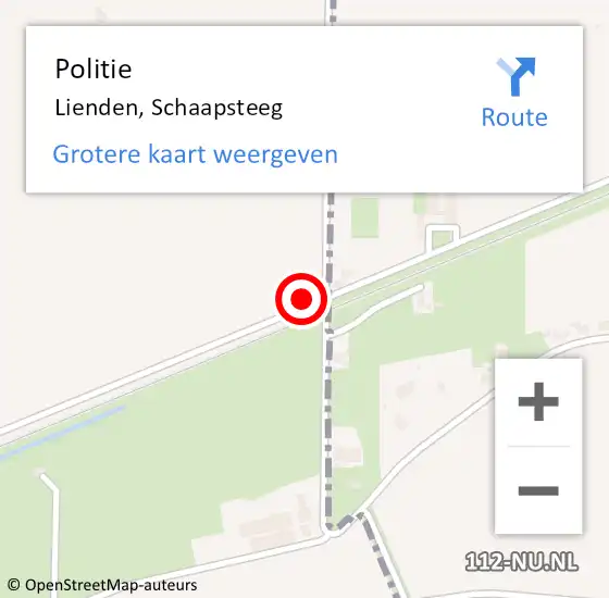 Locatie op kaart van de 112 melding: Politie Lienden, Schaapsteeg op 23 juni 2023 08:48
