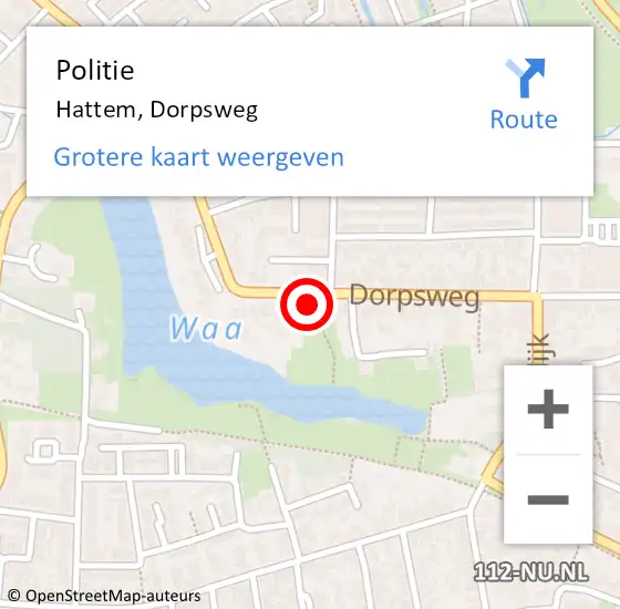 Locatie op kaart van de 112 melding: Politie Hattem, Dorpsweg op 23 juni 2023 08:58