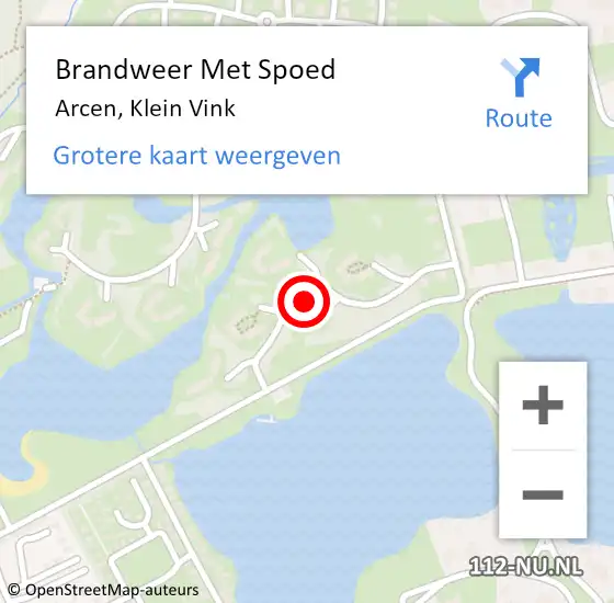 Locatie op kaart van de 112 melding: Brandweer Met Spoed Naar Arcen, Klein Vink op 23 juni 2023 08:58