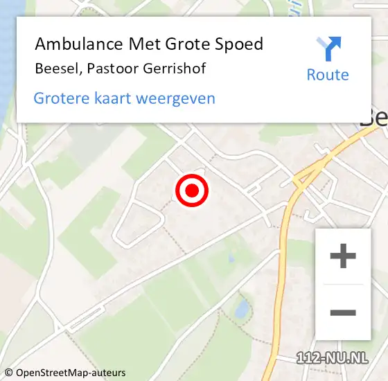 Locatie op kaart van de 112 melding: Ambulance Met Grote Spoed Naar Beesel, Pastoor Gerrishof op 23 juni 2023 08:59