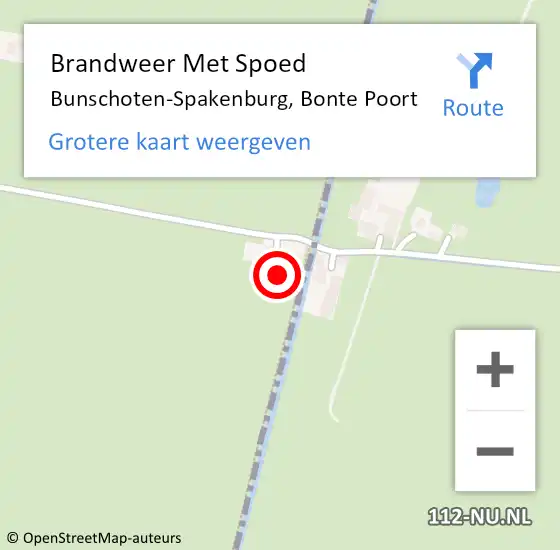 Locatie op kaart van de 112 melding: Brandweer Met Spoed Naar Bunschoten-Spakenburg, Bonte Poort op 23 juni 2023 10:19