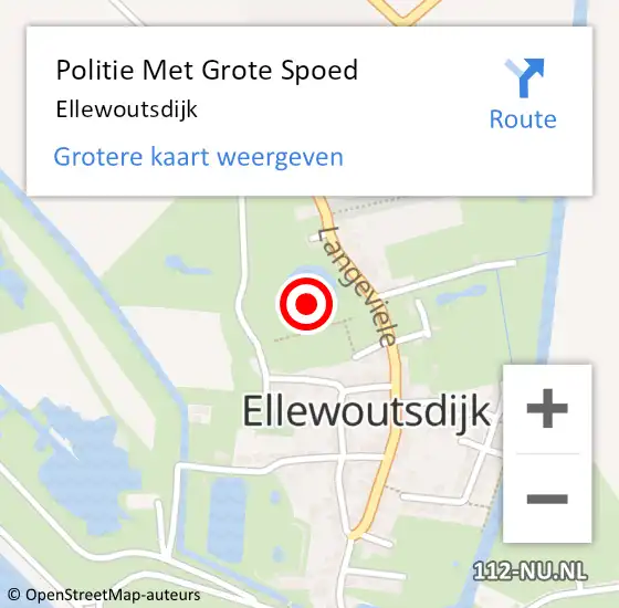 Locatie op kaart van de 112 melding: Politie Met Grote Spoed Naar Ellewoutsdijk op 23 juni 2023 10:54