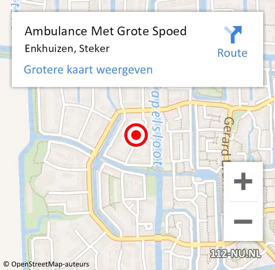 Locatie op kaart van de 112 melding: Ambulance Met Grote Spoed Naar Enkhuizen, Steker op 23 juni 2023 11:59