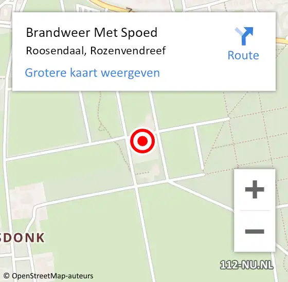 Locatie op kaart van de 112 melding: Brandweer Met Spoed Naar Roosendaal, Rozenvendreef op 23 juni 2023 12:59