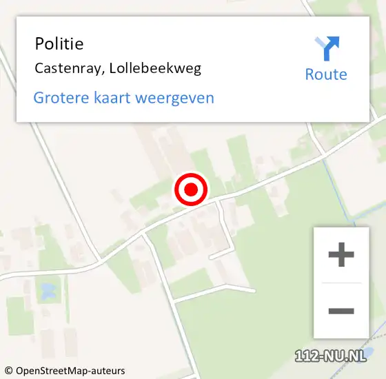 Locatie op kaart van de 112 melding: Politie Castenray, Lollebeekweg op 23 juni 2023 13:31