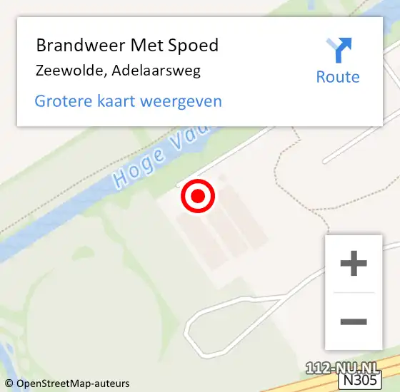 Locatie op kaart van de 112 melding: Brandweer Met Spoed Naar Zeewolde, Adelaarsweg op 23 juni 2023 13:31