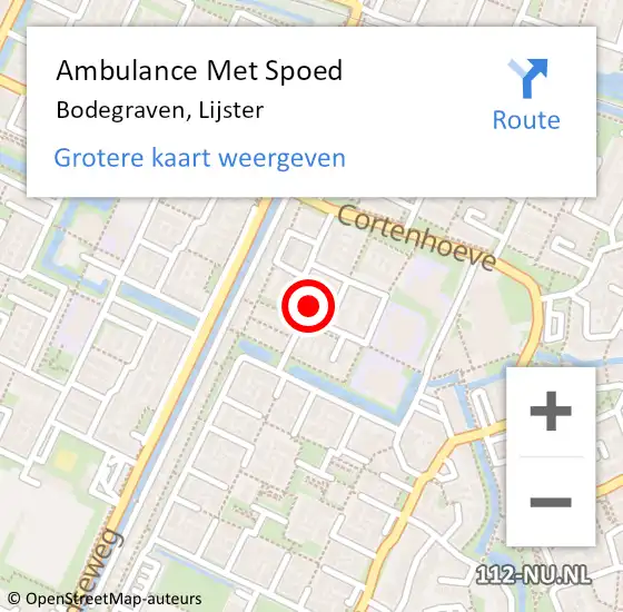 Locatie op kaart van de 112 melding: Ambulance Met Spoed Naar Bodegraven, Lijster op 23 juni 2023 13:40