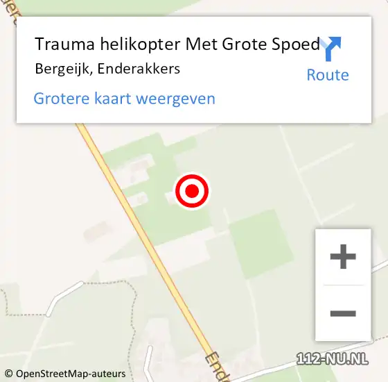 Locatie op kaart van de 112 melding: Trauma helikopter Met Grote Spoed Naar Bergeijk, Enderakkers op 23 juni 2023 14:14