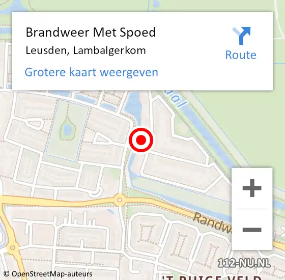 Locatie op kaart van de 112 melding: Brandweer Met Spoed Naar Leusden, Lambalgerkom op 23 juni 2023 14:37