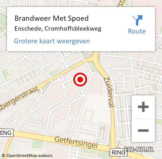 Locatie op kaart van de 112 melding: Brandweer Met Spoed Naar Enschede, Cromhoffsbleekweg op 23 juni 2023 14:41