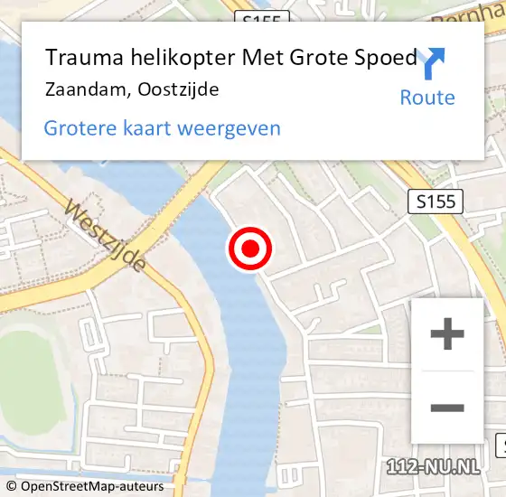 Locatie op kaart van de 112 melding: Trauma helikopter Met Grote Spoed Naar Zaandam, Oostzijde op 23 juni 2023 14:46