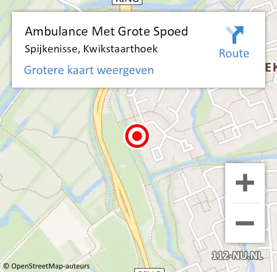 Locatie op kaart van de 112 melding: Ambulance Met Grote Spoed Naar Spijkenisse, Kwikstaarthoek op 23 juni 2023 15:34