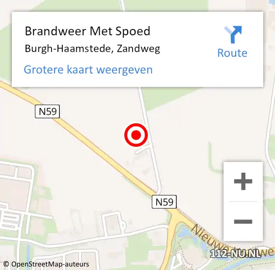 Locatie op kaart van de 112 melding: Brandweer Met Spoed Naar Burgh-Haamstede, Zandweg op 23 juni 2023 15:41