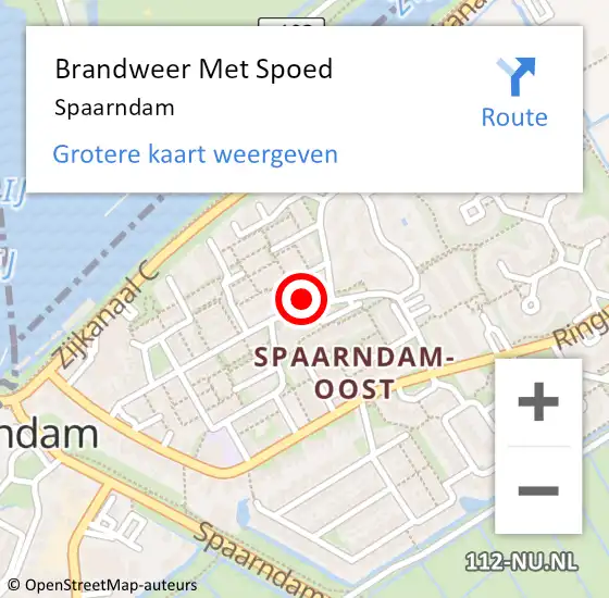 Locatie op kaart van de 112 melding: Brandweer Met Spoed Naar Spaarndam op 23 juni 2023 15:43