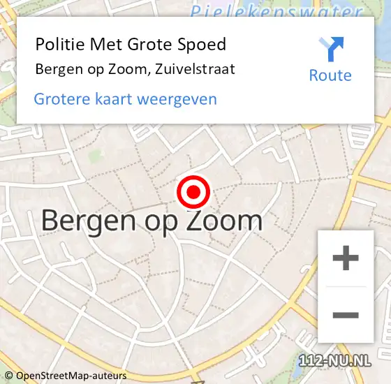 Locatie op kaart van de 112 melding: Politie Met Grote Spoed Naar Bergen op Zoom, Zuivelstraat op 23 juni 2023 16:07