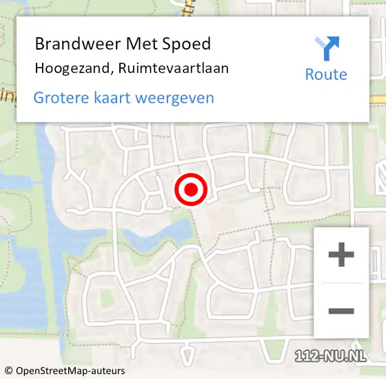 Locatie op kaart van de 112 melding: Brandweer Met Spoed Naar Hoogezand, Ruimtevaartlaan op 23 juni 2023 16:15