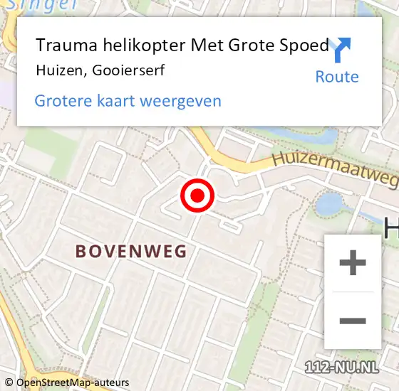 Locatie op kaart van de 112 melding: Trauma helikopter Met Grote Spoed Naar Huizen, Gooierserf op 23 juni 2023 16:32