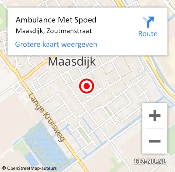 Locatie op kaart van de 112 melding: Ambulance Met Spoed Naar Maasdijk, Zoutmanstraat op 23 juni 2023 16:53