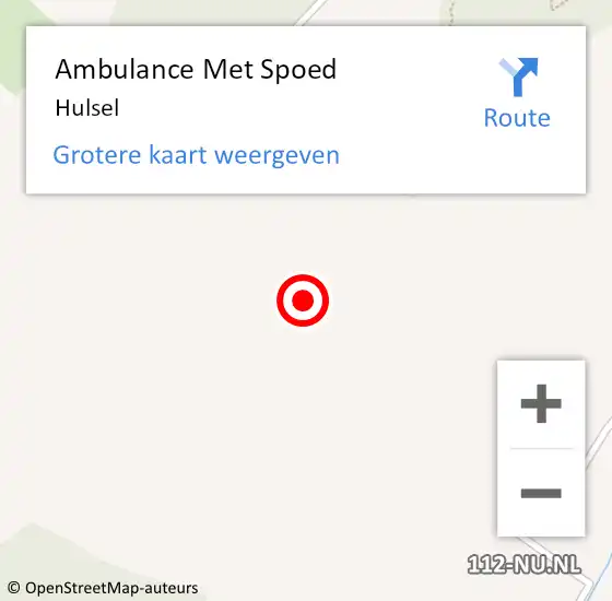 Locatie op kaart van de 112 melding: Ambulance Met Spoed Naar Hulsel op 23 juni 2023 17:02