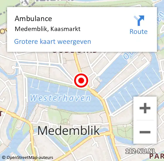 Locatie op kaart van de 112 melding: Ambulance Medemblik, Kaasmarkt op 23 juni 2023 17:06