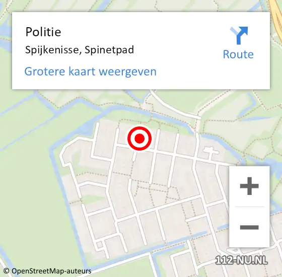 Locatie op kaart van de 112 melding: Politie Spijkenisse, Spinetpad op 23 juni 2023 17:16