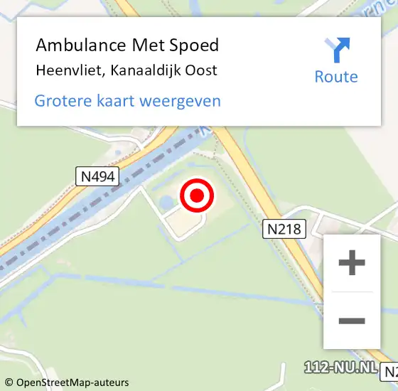 Locatie op kaart van de 112 melding: Ambulance Met Spoed Naar Heenvliet, Kanaaldijk Oost op 23 juni 2023 17:17