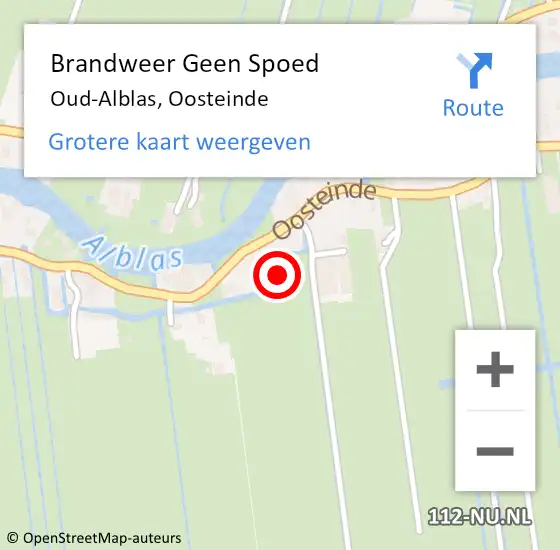 Locatie op kaart van de 112 melding: Brandweer Geen Spoed Naar Oud-Alblas, Oosteinde op 23 juni 2023 17:19