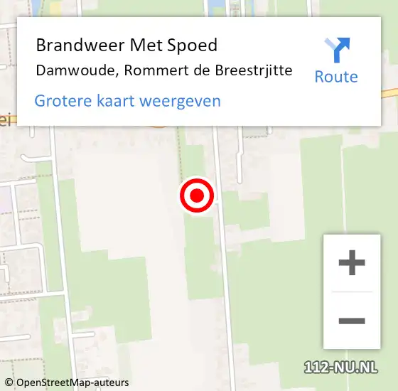 Locatie op kaart van de 112 melding: Brandweer Met Spoed Naar Damwoude, Rommert de Breestrjitte op 23 juni 2023 17:39