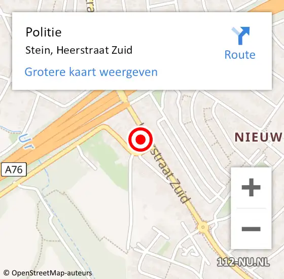 Locatie op kaart van de 112 melding: Politie Stein, Heerstraat Zuid op 23 juni 2023 17:51