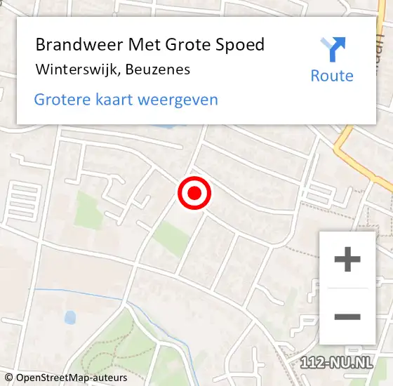 Locatie op kaart van de 112 melding: Brandweer Met Grote Spoed Naar Winterswijk, Beuzenes op 23 juni 2023 17:56