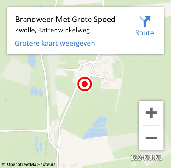 Locatie op kaart van de 112 melding: Brandweer Met Grote Spoed Naar Zwolle, Kattenwinkelweg op 23 juni 2023 17:57