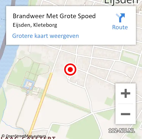 Locatie op kaart van de 112 melding: Brandweer Met Grote Spoed Naar Eijsden, Kleteborg op 23 juni 2023 18:44