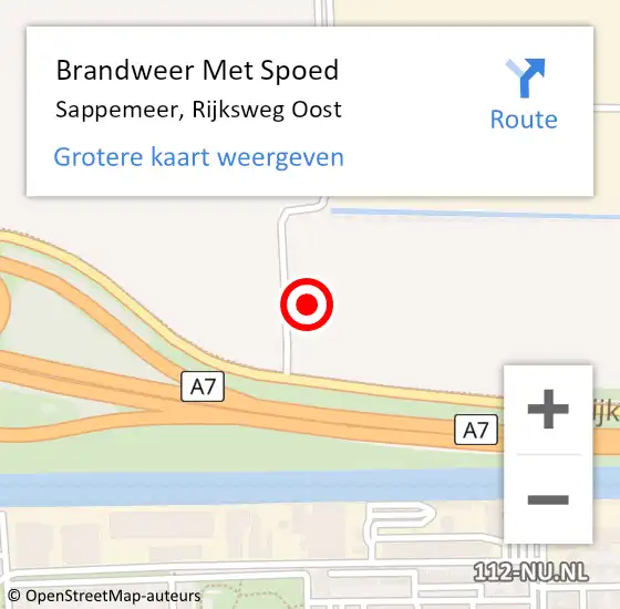 Locatie op kaart van de 112 melding: Brandweer Met Spoed Naar Kolham, Rijksweg West op 23 juni 2023 20:12