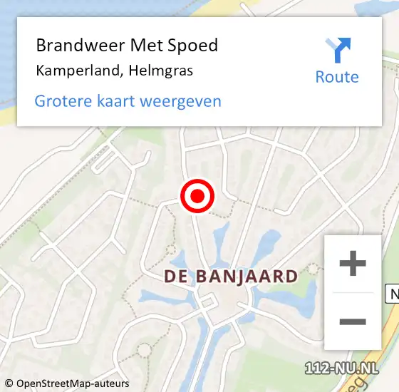 Locatie op kaart van de 112 melding: Brandweer Met Spoed Naar Kamperland, Helmgras op 23 juni 2023 20:35