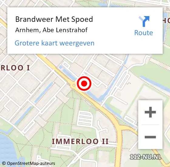 Locatie op kaart van de 112 melding: Brandweer Met Spoed Naar Arnhem, Abe Lenstrahof op 23 juni 2023 20:43