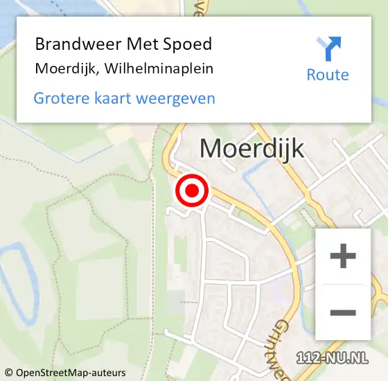 Locatie op kaart van de 112 melding: Brandweer Met Spoed Naar Moerdijk, Wilhelminaplein op 23 juni 2023 20:50