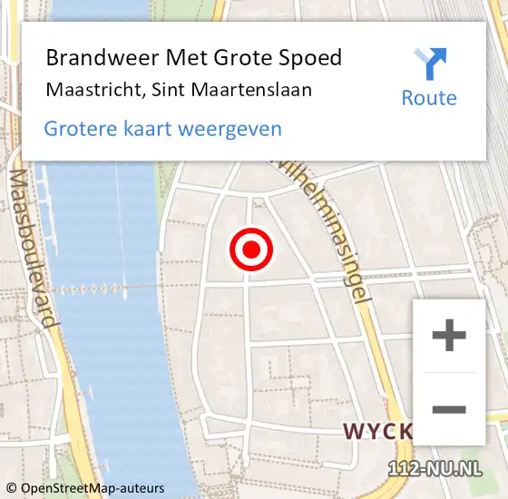 Locatie op kaart van de 112 melding: Brandweer Met Grote Spoed Naar Maastricht, Sint Maartenslaan op 23 juni 2023 20:51