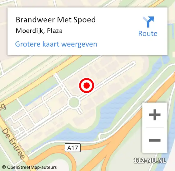 Locatie op kaart van de 112 melding: Brandweer Met Spoed Naar Moerdijk, Plaza op 23 juni 2023 20:52