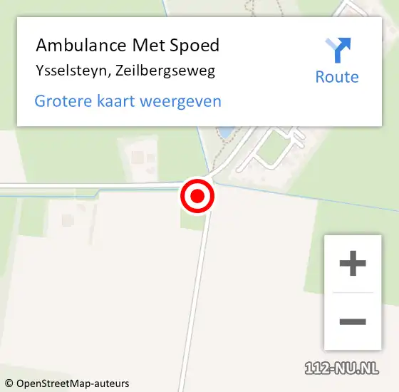 Locatie op kaart van de 112 melding: Ambulance Met Spoed Naar Ysselsteyn, Zeilbergseweg op 23 juni 2023 21:14