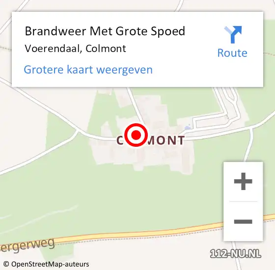 Locatie op kaart van de 112 melding: Brandweer Met Grote Spoed Naar Voerendaal, Colmont op 23 juni 2023 21:16