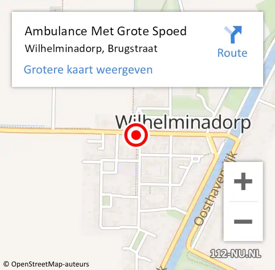 Locatie op kaart van de 112 melding: Ambulance Met Grote Spoed Naar Wilhelminadorp, Brugstraat op 30 augustus 2014 03:49