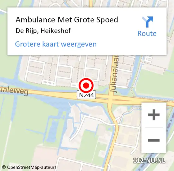 Locatie op kaart van de 112 melding: Ambulance Met Grote Spoed Naar De Rijp, Heikeshof op 23 juni 2023 22:08