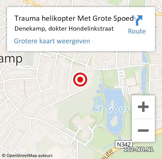 Locatie op kaart van de 112 melding: Trauma helikopter Met Grote Spoed Naar Denekamp, dokter Hondelinkstraat op 23 juni 2023 22:41
