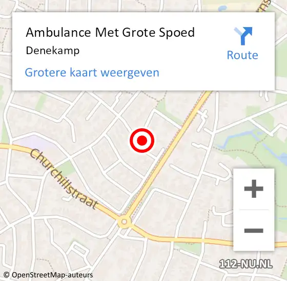 Locatie op kaart van de 112 melding: Ambulance Met Grote Spoed Naar Denekamp op 23 juni 2023 22:41