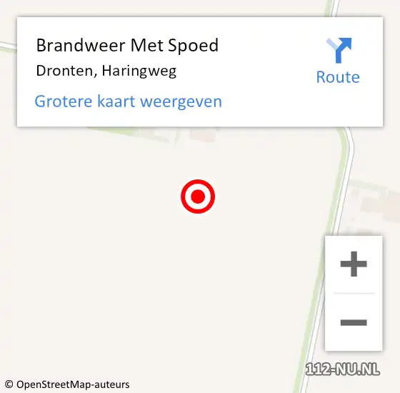 Locatie op kaart van de 112 melding: Brandweer Met Spoed Naar Dronten, Haringweg op 23 juni 2023 23:24